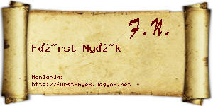 Fürst Nyék névjegykártya